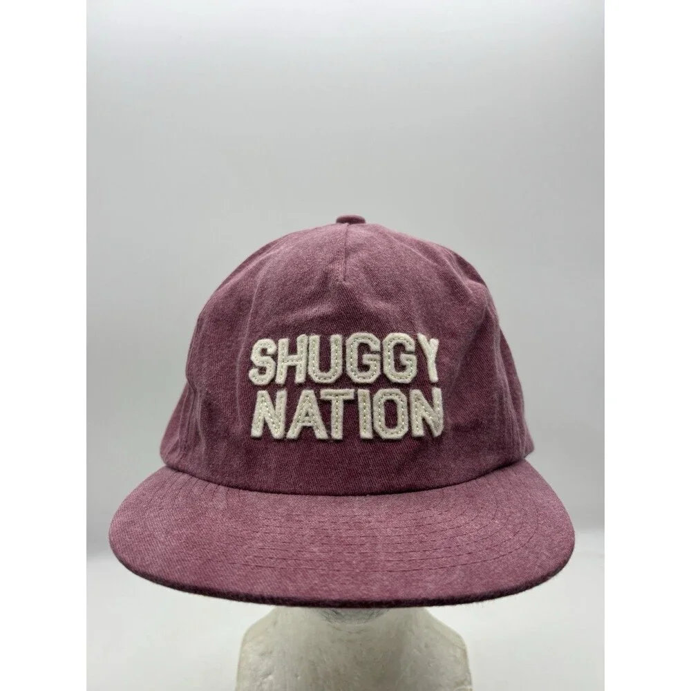 Weld Manufacturing Shuggy Nation Hat Washed Burgundy Cotton Dad Cap Strapback
